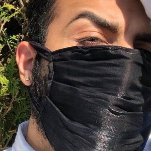 Black organza reversible face mask